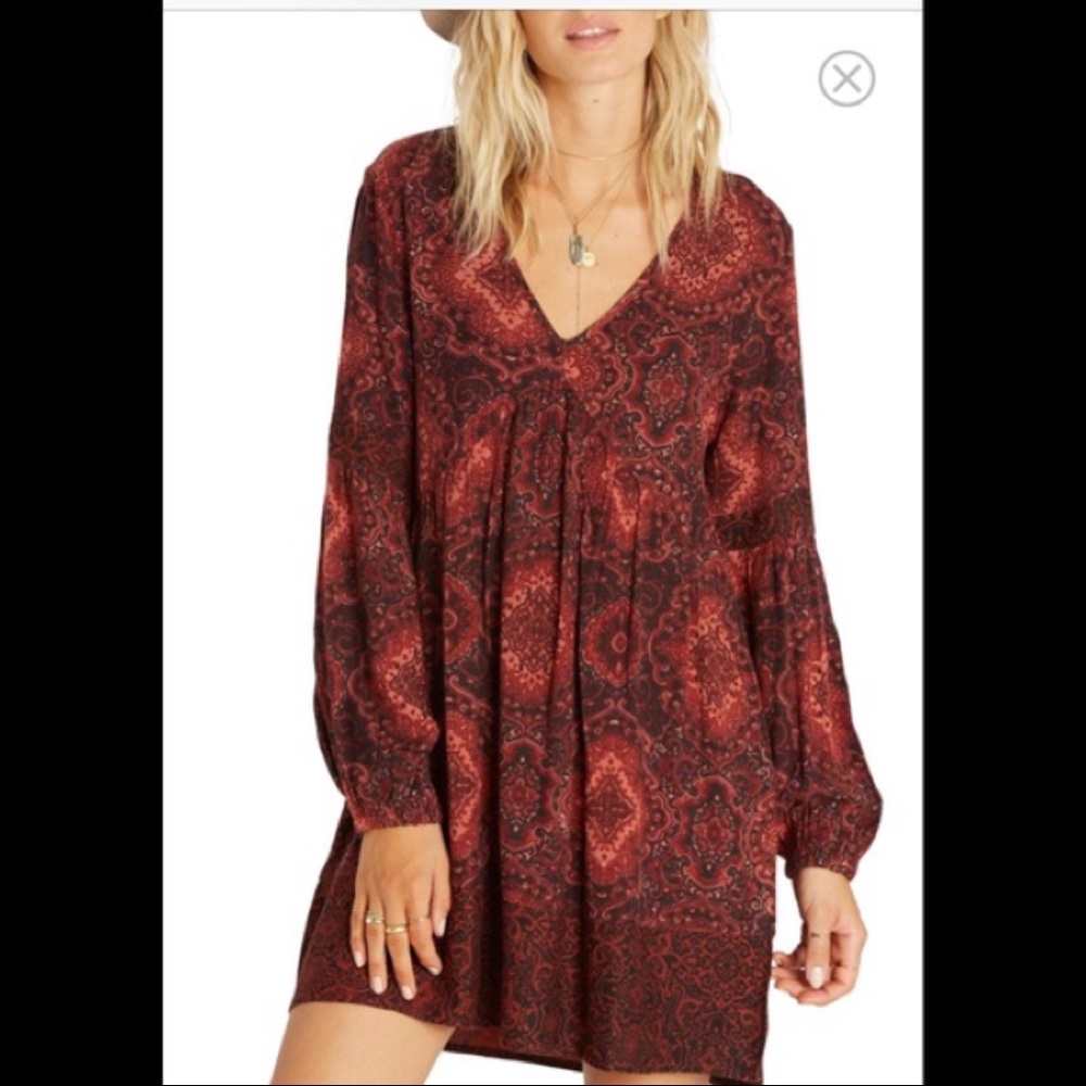 Billabong babydoll swing dress with paisley print